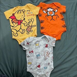 Disney Baby Bodysuit Trio - Yellow, Orange, Gray